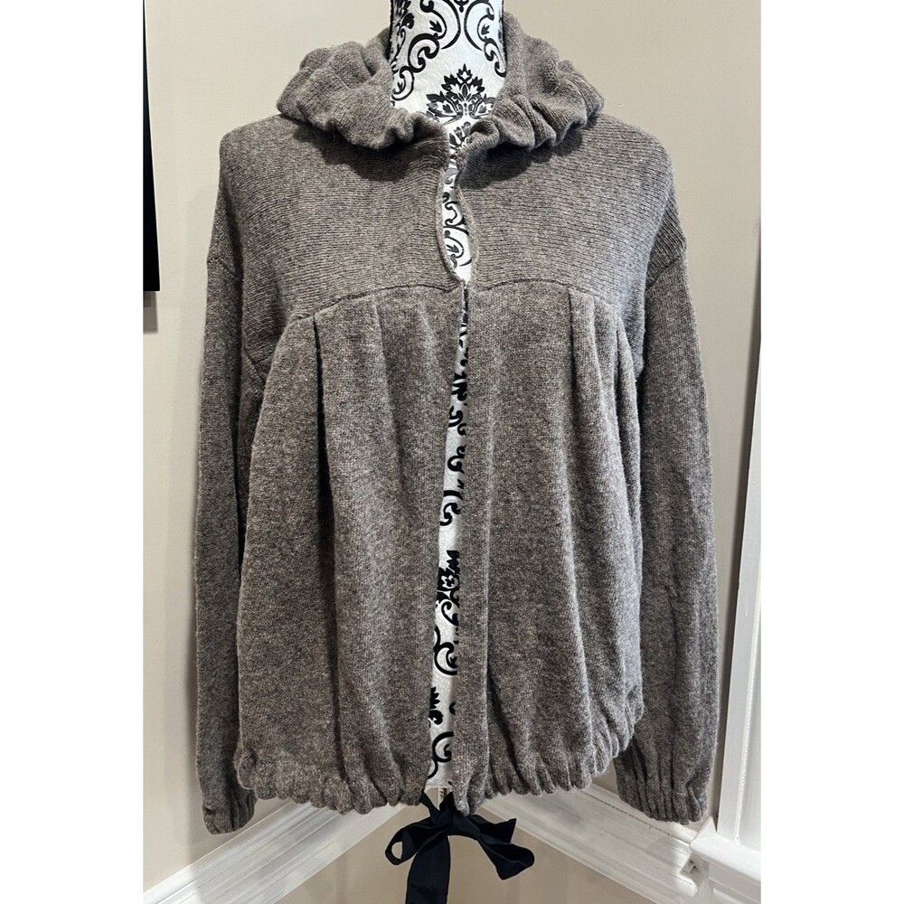 Free People Dusty Brown Wool Blend Cardigan Boho Cozy Small Fairy Grunge
